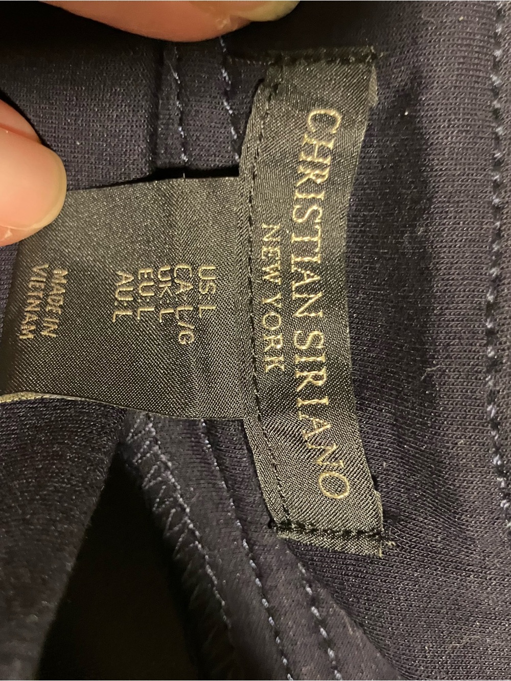 Christian Siriano New York Navy Blue Flare Sailor Pants Gold Buttons L - Picture 4 of 6